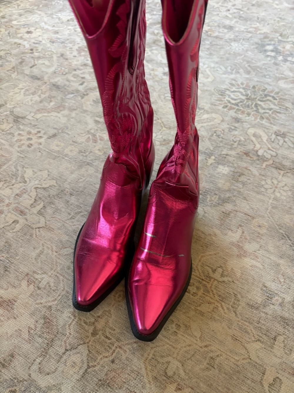 Billini Metallic Hot Pink Western Knee Boots